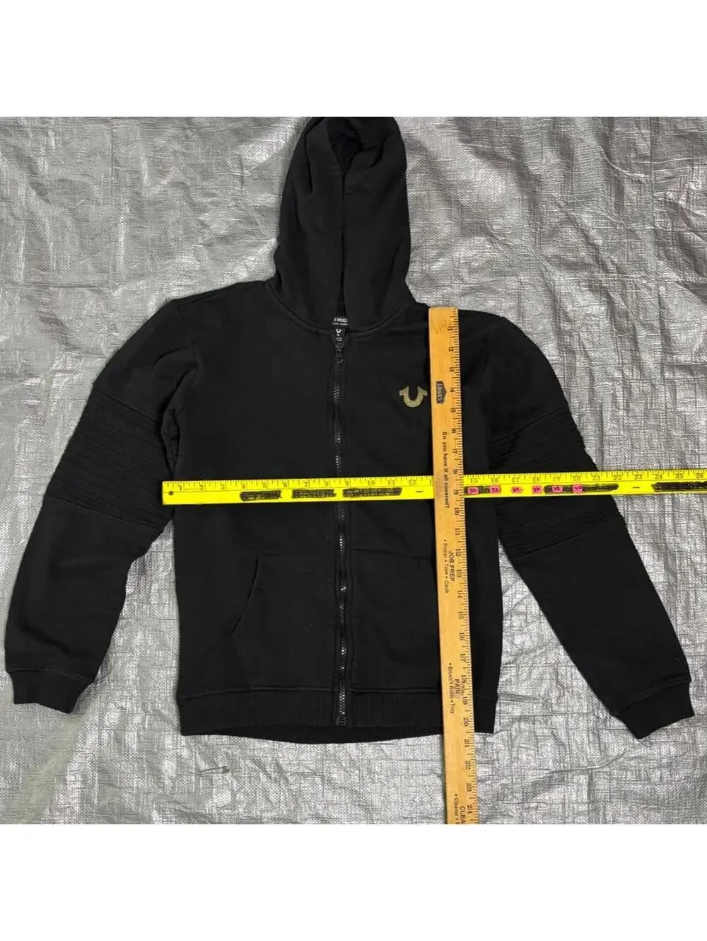 True Religion black zip up hoodie